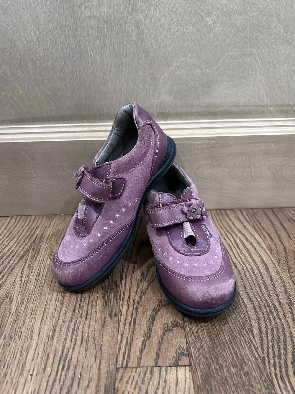 Pablosky Opera Blackberry Purple Suede Mary Jane Flats EU 30 US 12 Preppy Euro